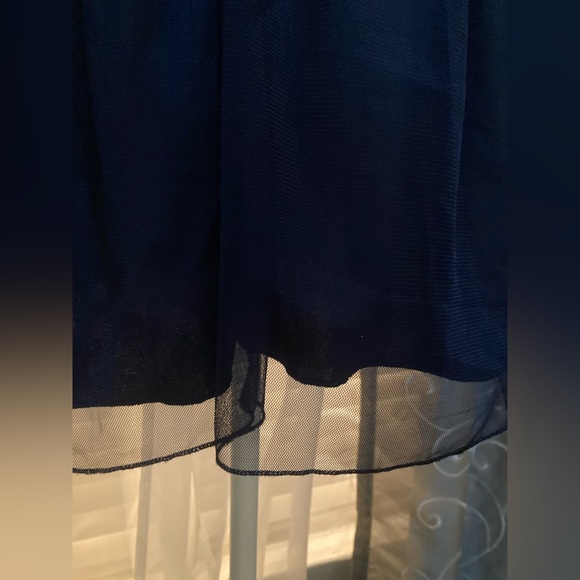 SPEECHLESS Navy Sequins Sparkling Sleeveless Tulle Lace Lined Lace Midi  Size 5 - Picture 11 of 11